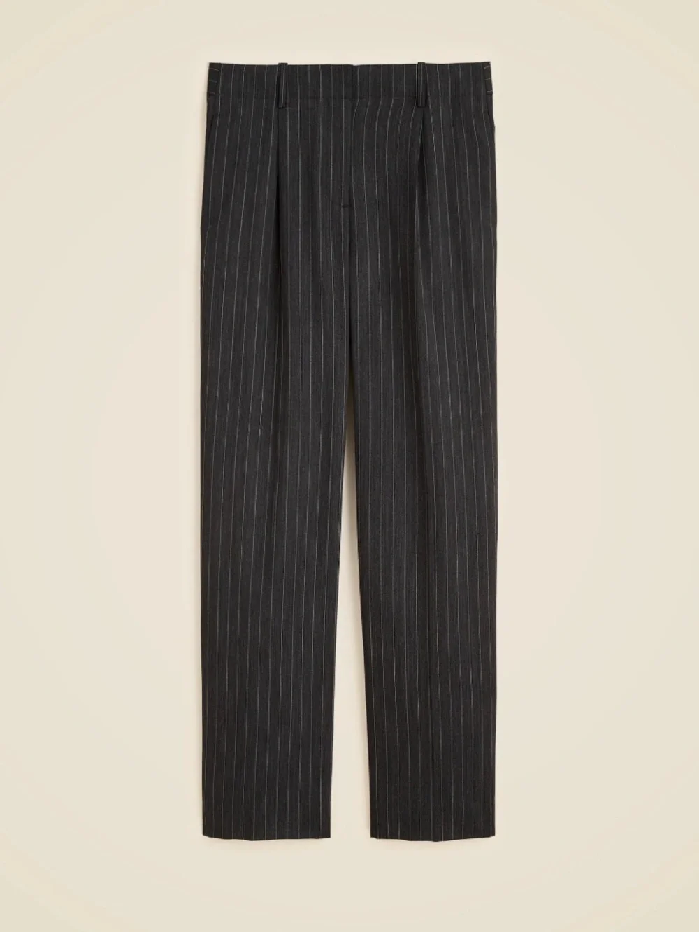 NWT J.Crew Italian Wool Blend Pinstripe Pleated Tapered Pants 12